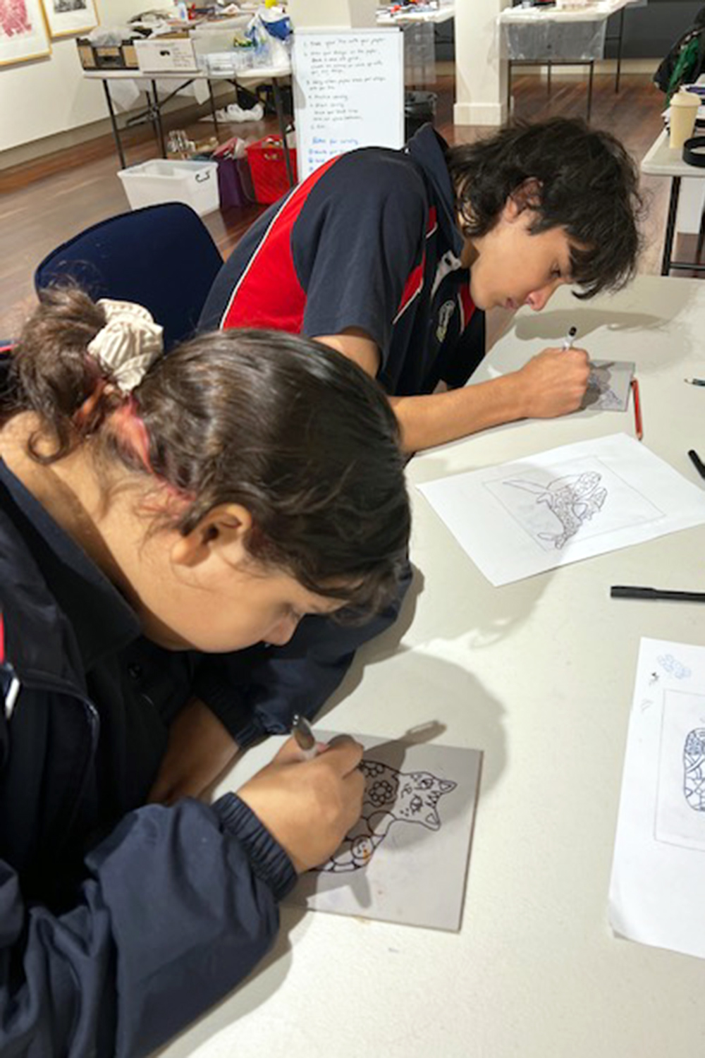 LinoPrinting for Year 8 P.L.A.C.E. Class Port Lincoln High