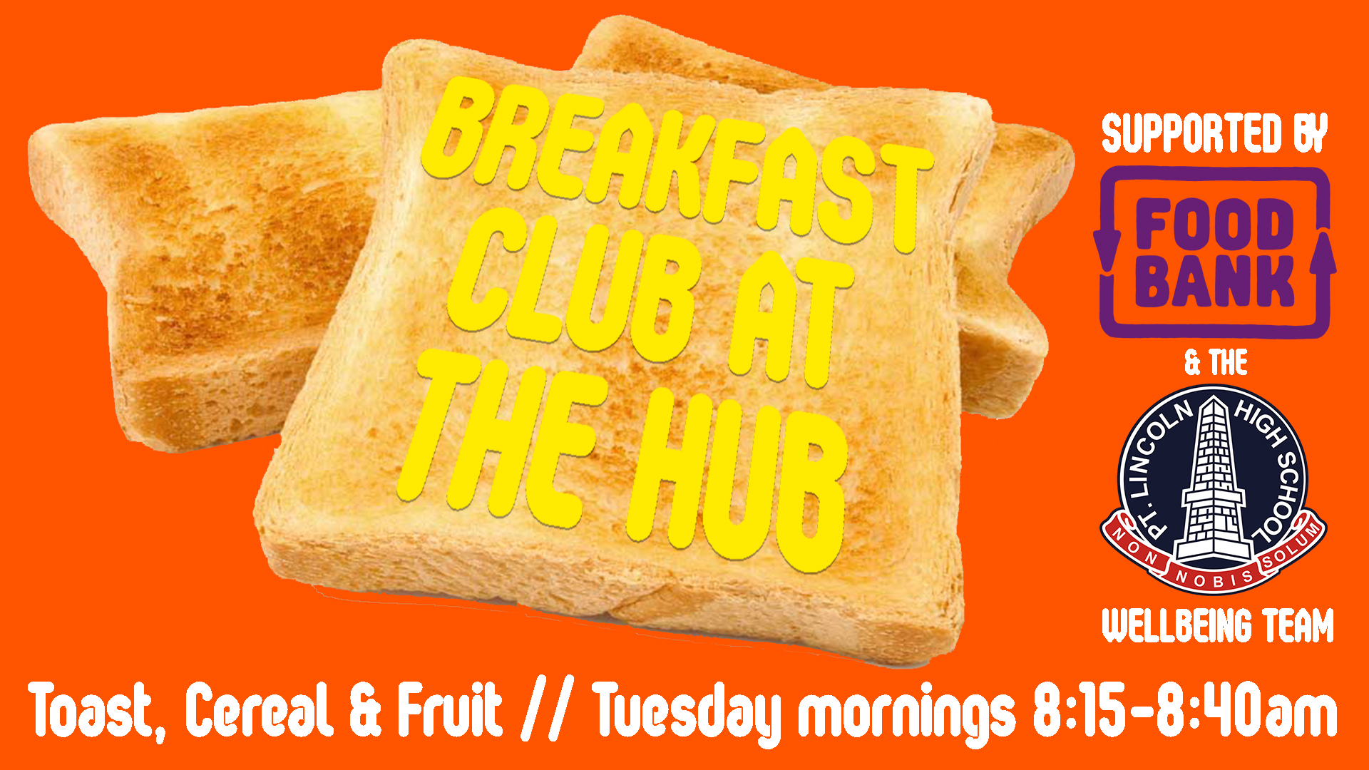 "Breakfast Club at The Hub" (Tuesday Mornings) Port Lincoln High School